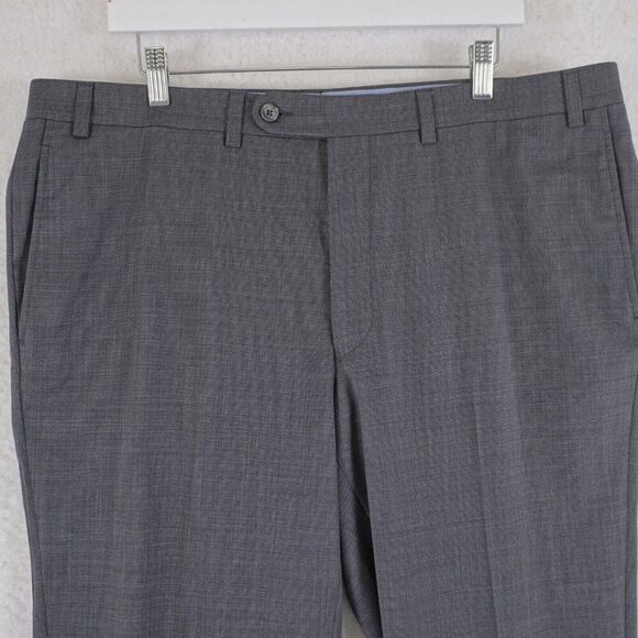 Cremieux Modern Fit Travel Smart Tobin Gray Wool Sharkskin Dress Pants 40/32 Mid - Picture 2 of 7